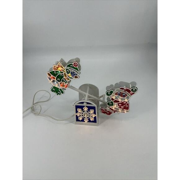 Vintage Christmas Santa Snowman Light Up See Saw Decor INDOOR Motorized - Picture 12 of 13